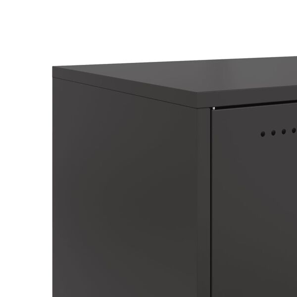 vidaXL Bedside Cabinet Black 36x39x78 cm Steel