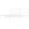 vidaXL Metal Bed Frame without Mattress with Headboard White 183x213cm