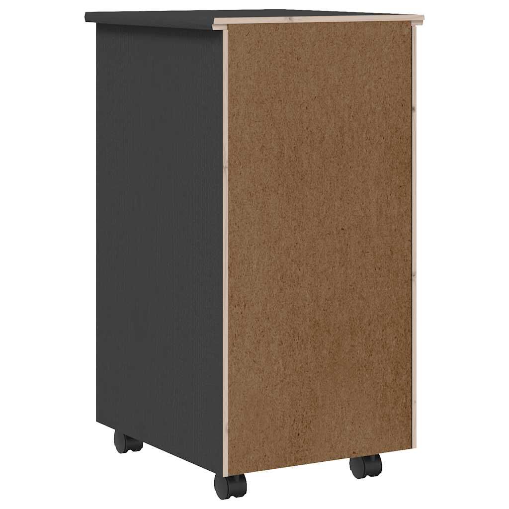 vidaXL Rolling Cabinet with Drawers MOSS Grey Solid Wood Pine