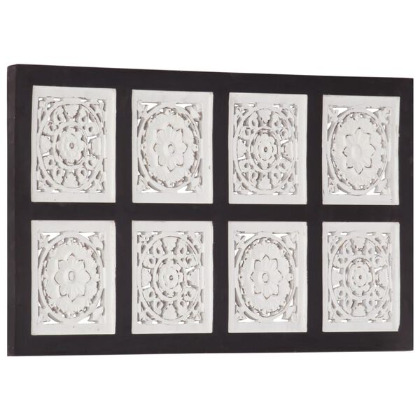 vidaXL Hand-Carved Wall Panel MDF 40x80x1.5 cm Black and White