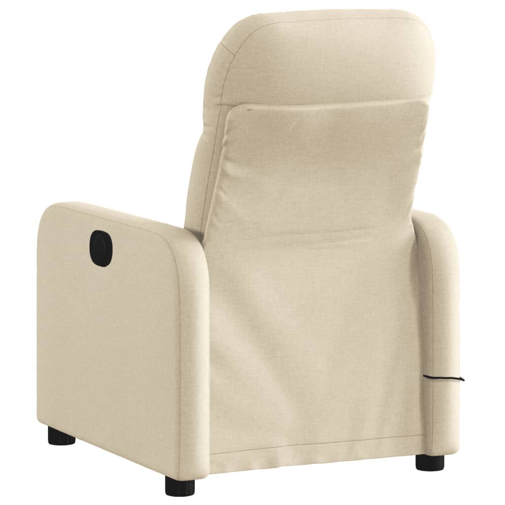 vidaXL Massage Recliner Chair Cream Fabric