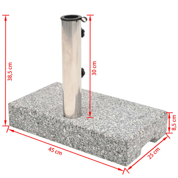 vidaXL Parasol Base Granite Rectangular 25 kg