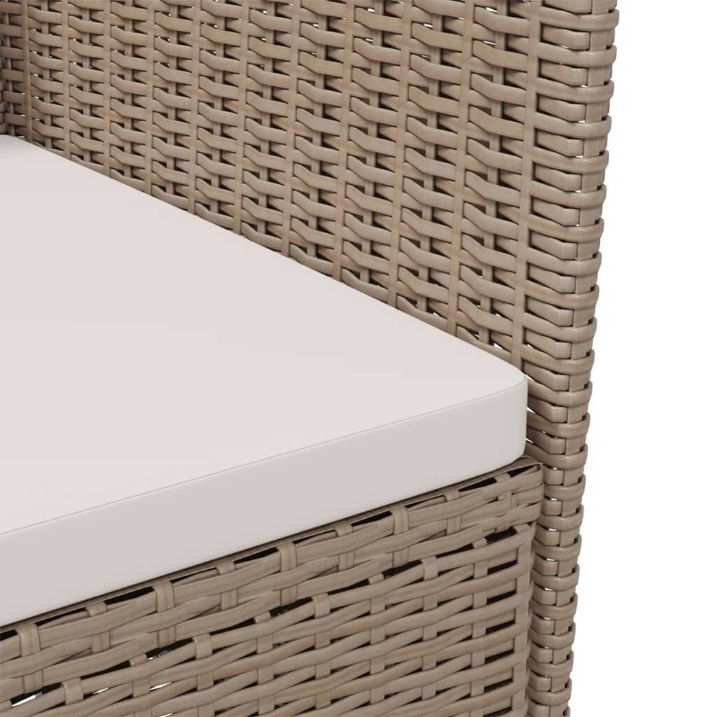 vidaXL Garden Chairs with Cushions 2 pcs Poly Rattan Beige