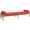 vidaXL Garden Bench with Cushion Brown Poly Rattan Acacia