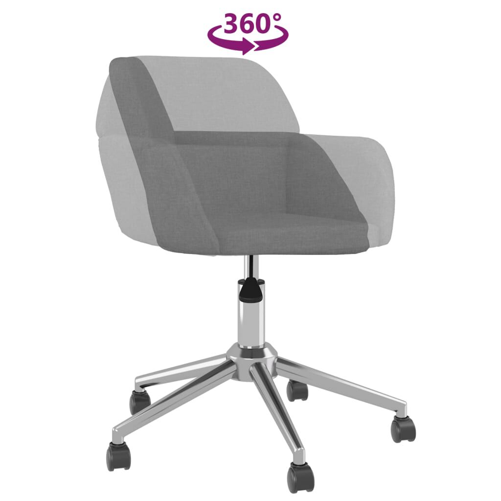 vidaXL Swivel Office Chair Light Grey Fabric