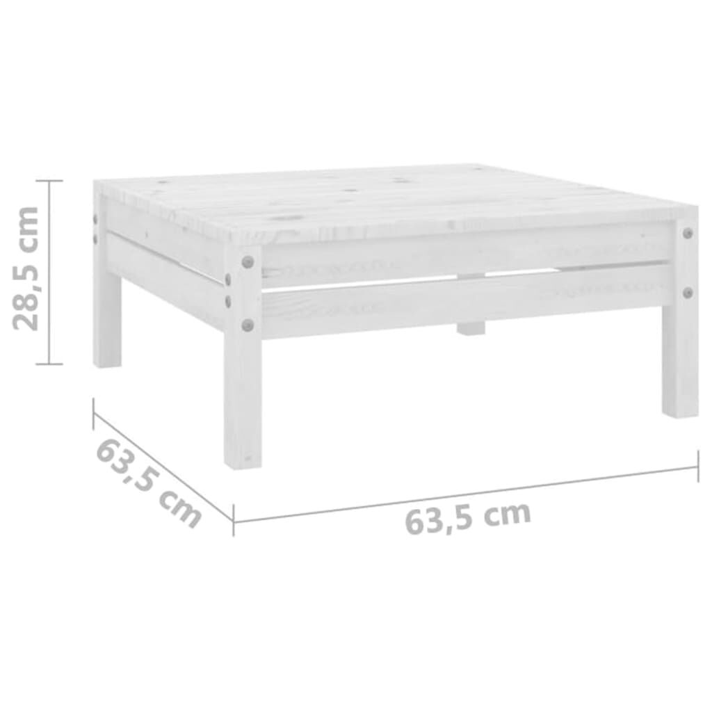 vidaXL 3 Piece Garden Lounge Set White Solid Pinewood