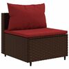 vidaXL 9 Piece Garden Lounge Set with Cushions Brown Poly Rattan
