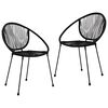 vidaXL 3 Piece Outdoor Dining Set PVC Rattan Black