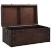 vidaXL Treasure Chest with Latches Dark Brown 90x50x39.5 cm Plywood