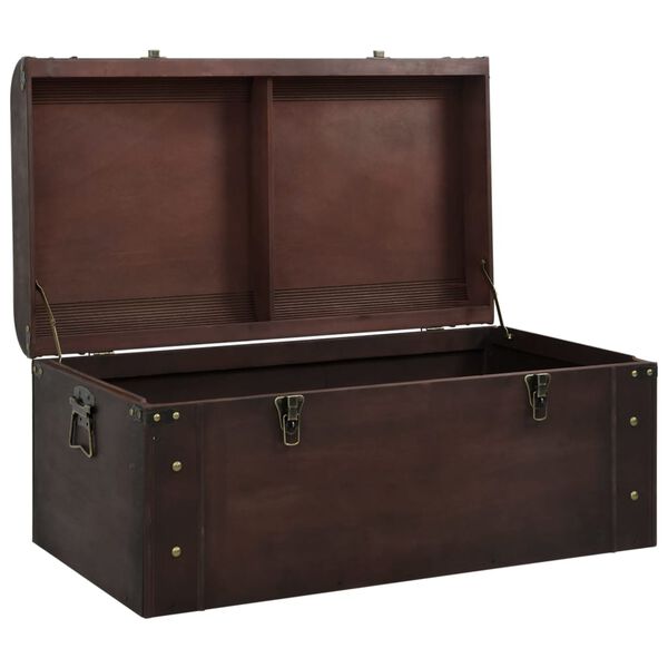 vidaXL Treasure Chest with Latches Dark Brown 90x50x39.5 cm Plywood