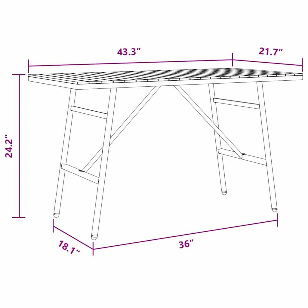 vidaXL Dining Table Brown 110 x 55 x 62 cm Solid Acacia wood