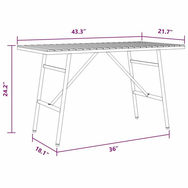 vidaXL Dining Table Brown 110 x 55 x 62 cm Solid Acacia wood