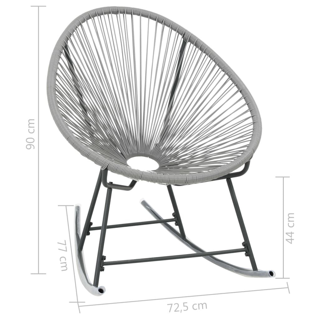vidaXL Outdoor Rocking Moon Chair Grey Poly Rattan