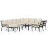 vidaXL 11 Piece Garden Lounge Set with Sand Cushions Steel