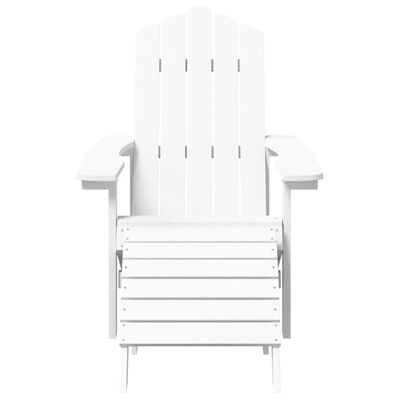 vidaXL Garden Adirondack Chair with Footstool & Table HDPE White