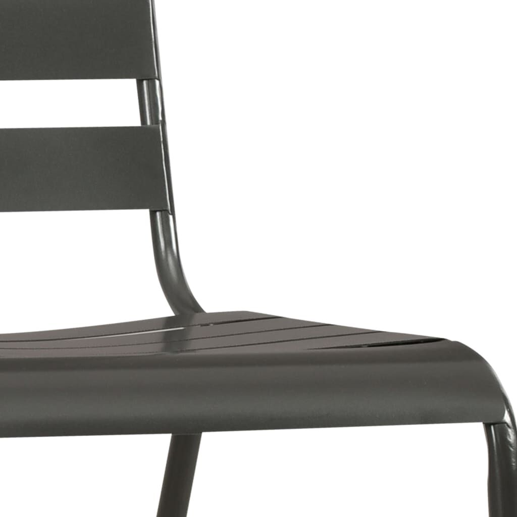 vidaXL 9 Piece Outdoor Dining Set Steel Dark Grey
