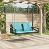 vidaXL Swing Bench with Cushions Black 109x62x40 cm Poly Rattan