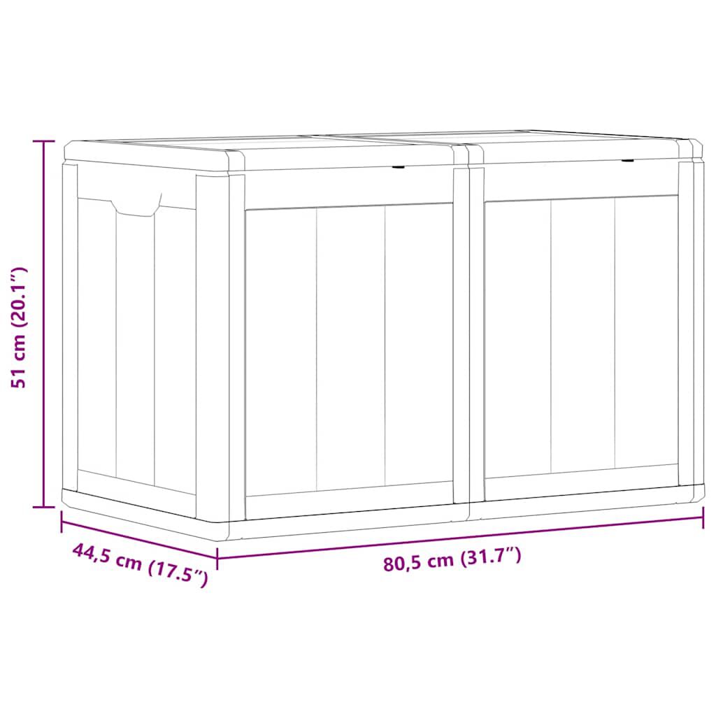 vidaXL Garden Storage Box 180L Brown PP Wood Look