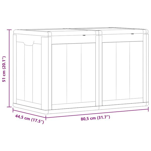 vidaXL Garden Storage Box 180L Brown PP Wood Look