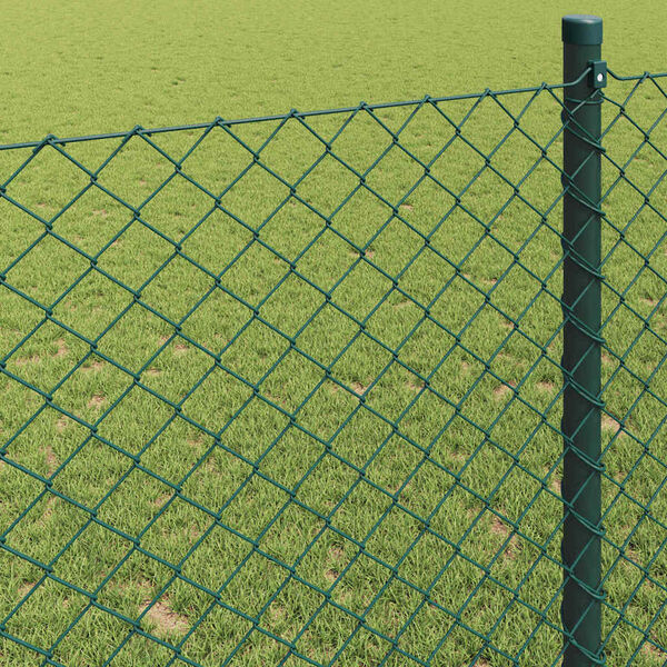 vidaXL Chain Link Fence Green 10 x 1 m Steel
