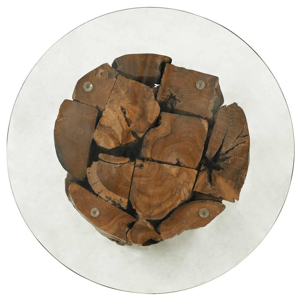 vidaXL Coffee Table Solid Teak Driftwood 60 cm