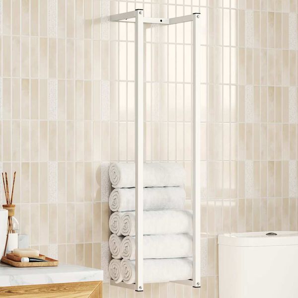 vidaXL Towel Rack White 25x20x95 cm Steel