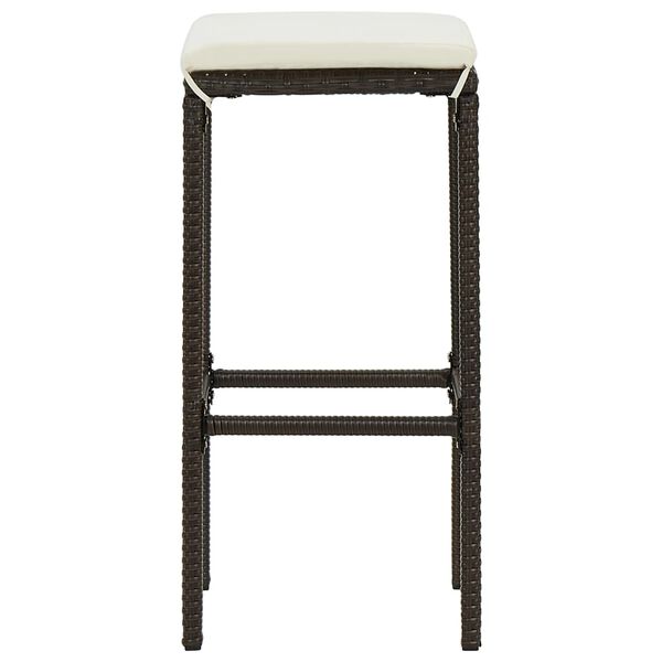vidaXL 4 Piece Garden Bar Set with Cushions Poly Rattan Brown