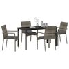 vidaXL Garden Dining Set with Cushion 5 pcs Grey Poly Rattan