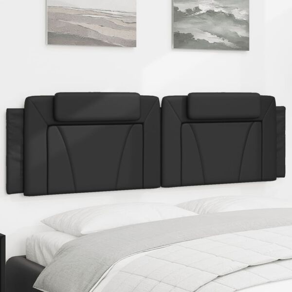 vidaXL Headboard Cushion "Viana" Black 183 cm King Faux Leather