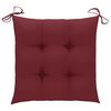 vidaXL Garden Chairs with Wine Red Cushions 4 pcs Solid Teak Wood