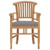 vidaXL Garden Chairs 2 pcs with Dark Grey Cushions Solid Teak Wood