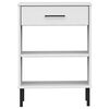 vidaXL Console Cabinet with Metal Legs White Solid Wood Pine OSLO