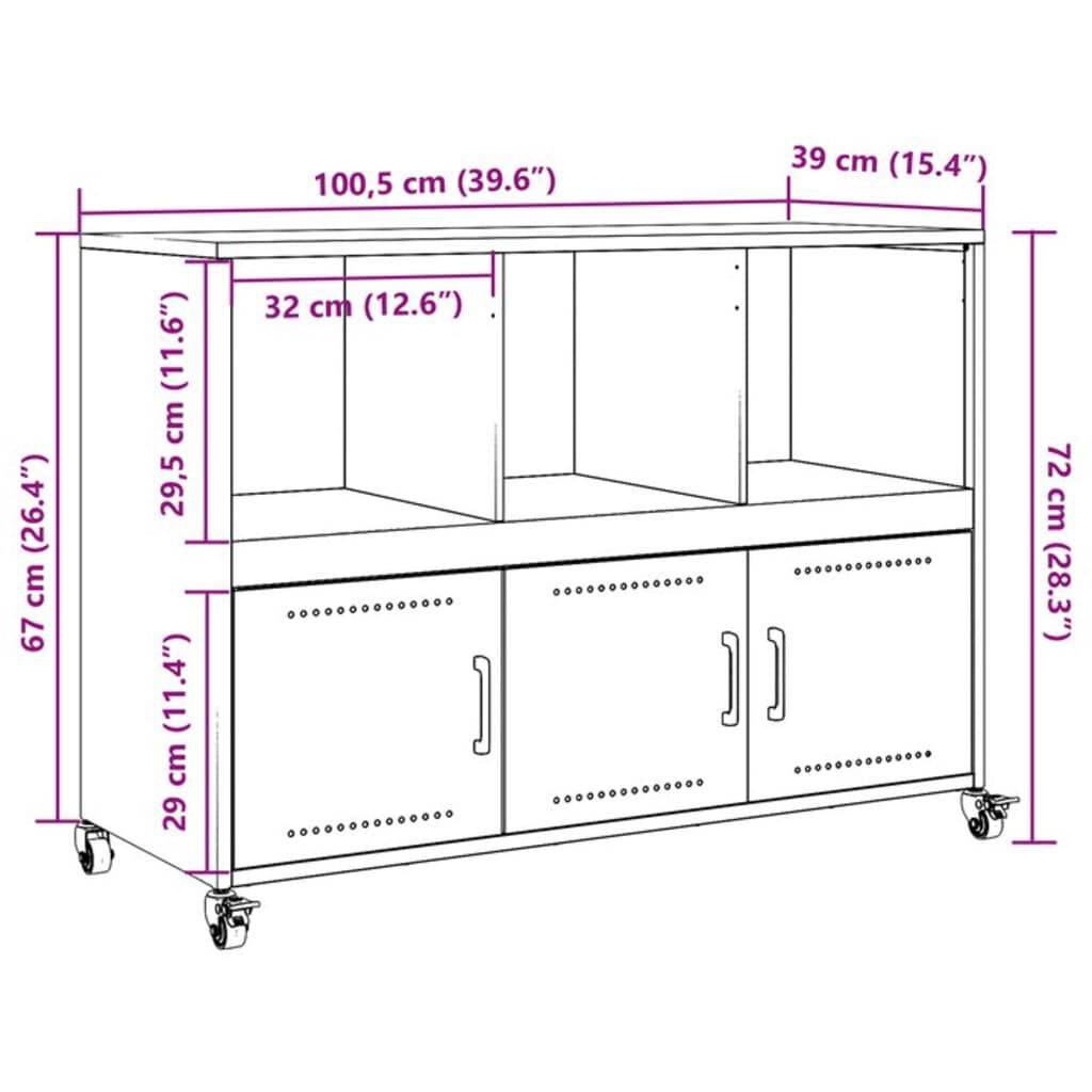 vidaXL Sideboard Black 100.5x39x72 cm Steel