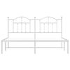 vidaXL Metal Bed Frame without Mattress with Headboard White 183x213cm