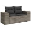 vidaXL 9 Piece Garden Sofa Set with Cushions Grey Poly Rattan