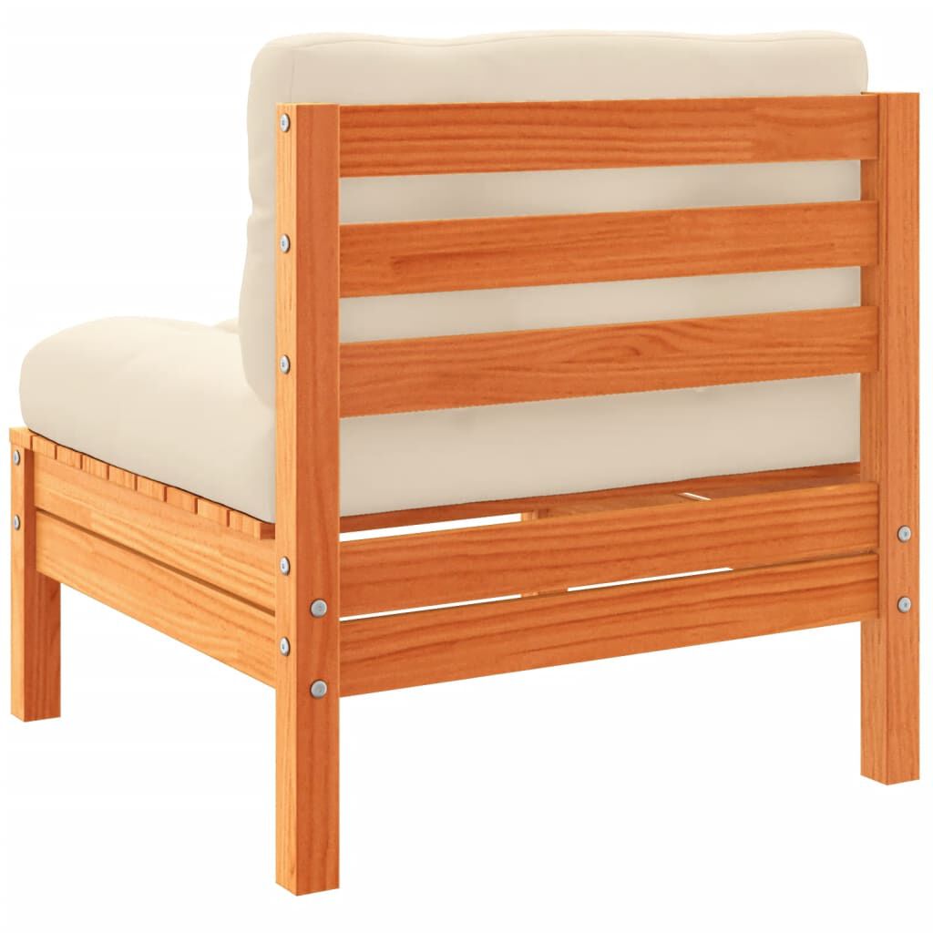 vidaXL 6 Piece Garden Sofa Set with Cushions Wax Brown Solid Wood Pine
