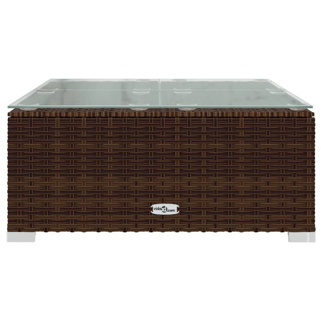 vidaXL 3 Piece Garden Lounge Set with Cushions Poly Rattan Brown