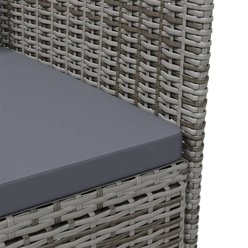 vidaXL Garden Chairs with Cushions 2 pcs Poly Rattan Grey