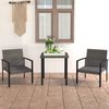 vidaXL 3 Piece Garden Dining Set Poly Rattan Grey