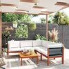 vidaXL 6 Piece Garden Lounge Set with Cushions Cream Wood Acacia&Rope