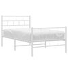 vidaXL Metal Bed Frame without Mattress with Footboard White 100x190cm