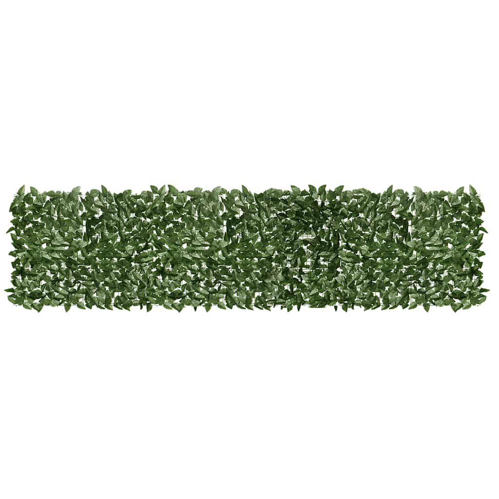 vidaXL Balcony Screen with Dark Green Leaves 300x75 cm
