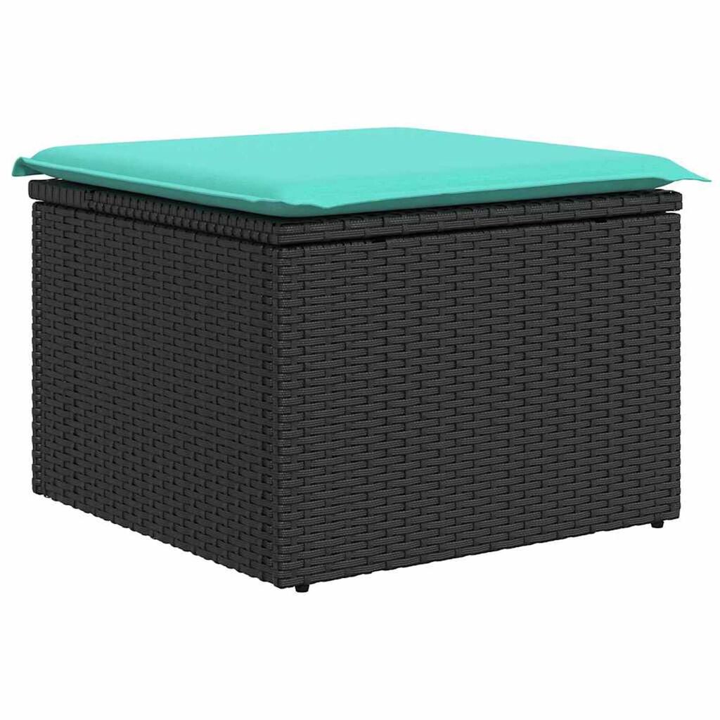 vidaXL Garden Sofa Set 6 pcs Black Poly rattan