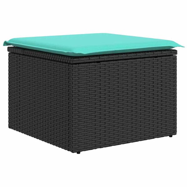 vidaXL Garden Sofa Set 6 pcs Black Poly rattan