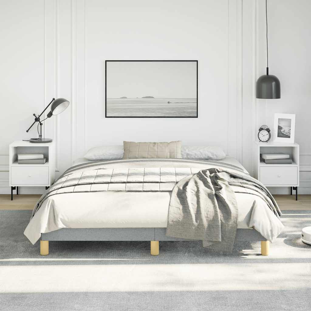 vidaXL Bed Frame without Mattress Light Grey 152x203 cm Queen Fabric