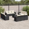 vidaXL 13 Piece Garden Sofa Set with Cushions Black Poly Rattan