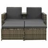 vidaXL 3 Piece Garden Lounge Set with Cushions Poly Rattan Grey