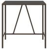 vidaXL Bar Table with Glass Top Brown 110x70x110 cm Poly Rattan