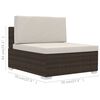 vidaXL 4 Piece Garden Sofa Set with Cushions Poly Rattan Brown