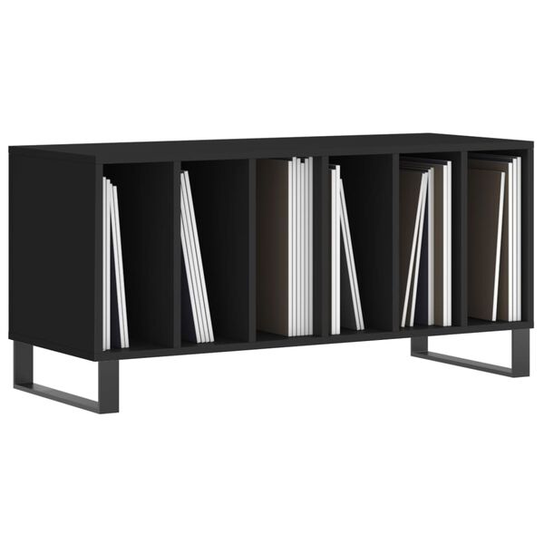 vidaXL Record Cabinet Black 100x38x48 cm Engineered Wood